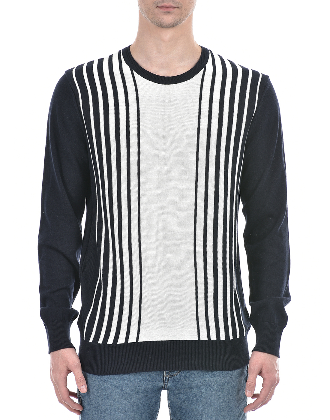 Numero Uno Men Striped Blue Sweater
